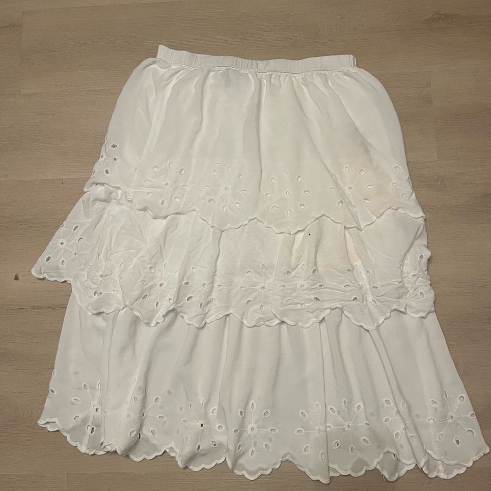 White Tiered Maxi Skirt for Resort Wear
